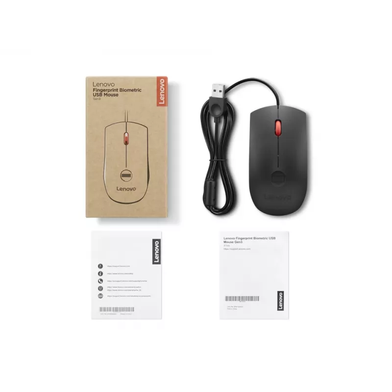 Lenovo 4Y51S24029 -hiiri Office molempikätinen USB Type-A optinen 2000 DPI
