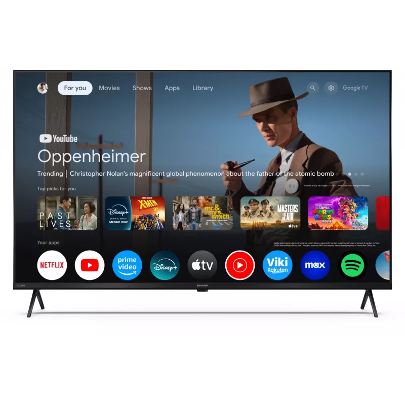 Sharp 50HP5265E 50" (127 cm) 4K Ultra HD älytelevisio, Google TV, Wi-Fi, musta