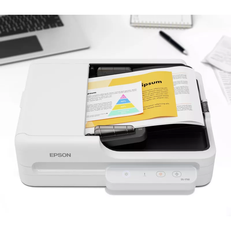Epson WorkForce DS-1730 taso- ja ADF-skanneri 1200 x 1200 DPI A4 musta, valkoinen