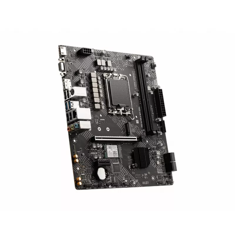 Emolevy MSI PRO H610M-G WIFI DDR4, Intel H610, LGA 1700, micro ATX, 2x DIMM, 64GB, Wi‑Fi 5, Bluetooth 4.2, 4x SATA III