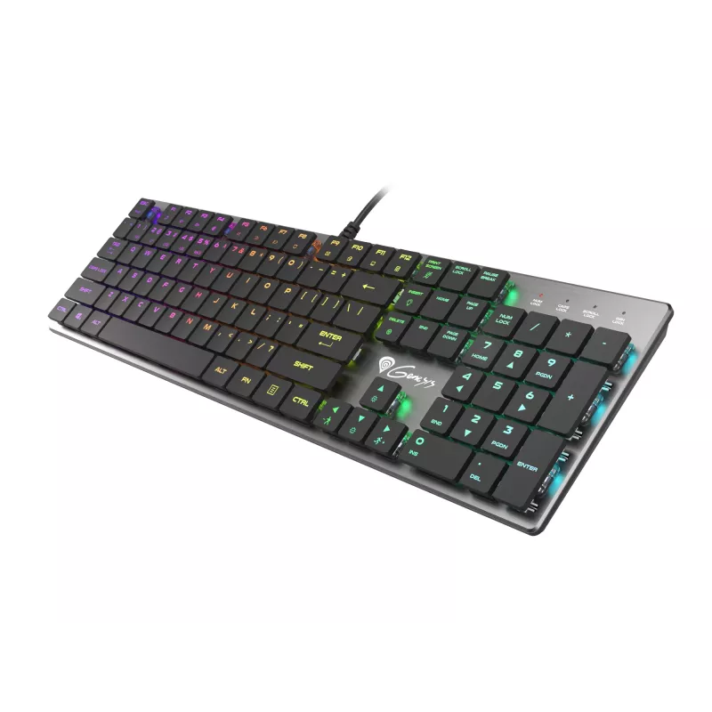 GENESIS Thor 420 RGB pelinäppäimistö USB QWERTY US International hopea