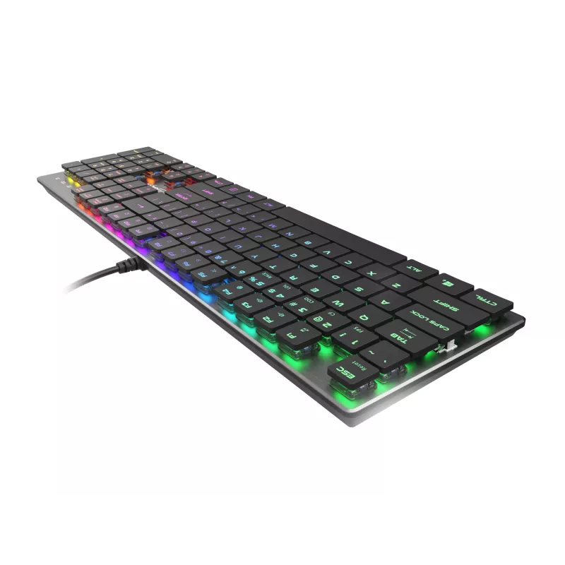 GENESIS Thor 420 RGB pelinäppäimistö USB QWERTY US International hopea