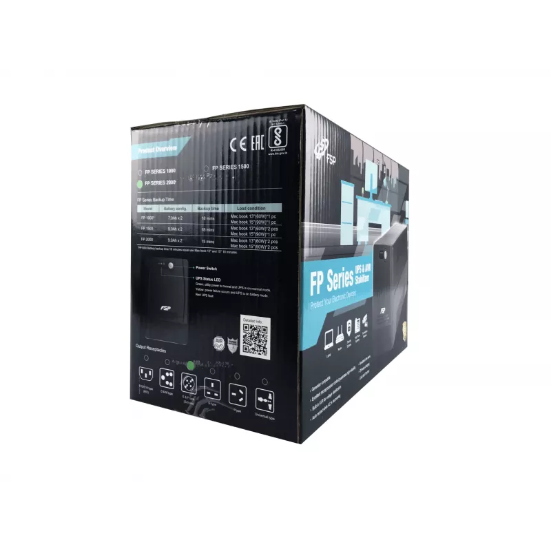FSP FP 2000 keskeytymätön virransyöttö (UPS) Line-Interactive 2 kVA 1200 W 4 AC-lähtöä