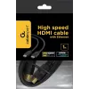 Gembird CC-HDMI4-1M HDMI 2.0 -kaapeli Ethernetillä, uros–uros, kullatut liittimet, 1 m, musta, irtopakkaus