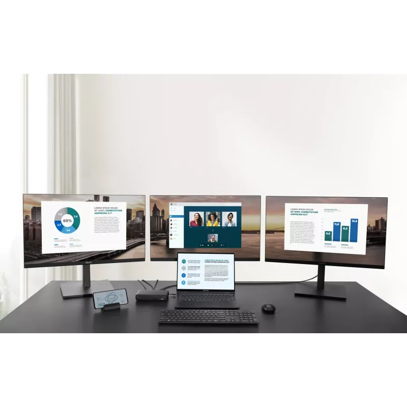 ASUS Triple Display USB-C telakka DC300 telakointi USB 3.2 Gen 2 (3.1 Gen 2) Type-C musta
