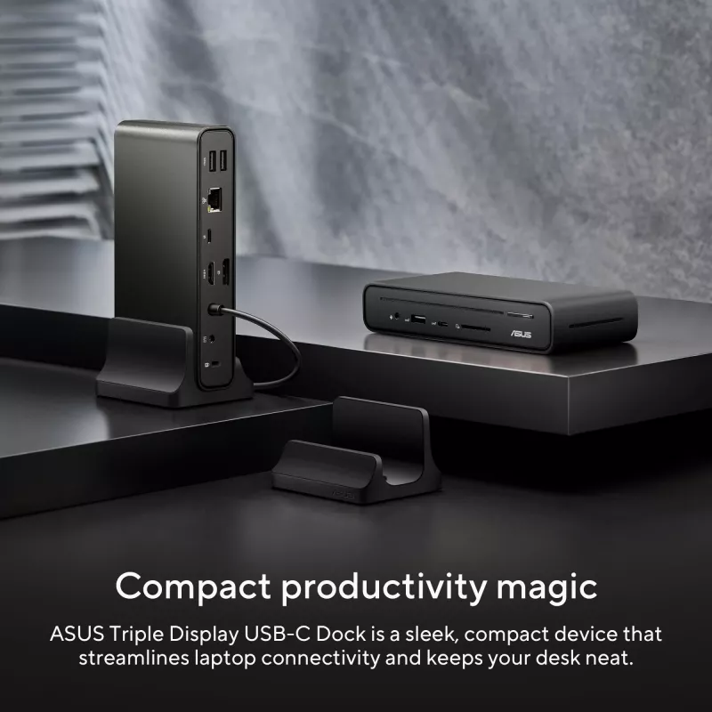 ASUS Triple Display USB-C telakka DC300 telakointi USB 3.2 Gen 2 (3.1 Gen 2) Type-C musta