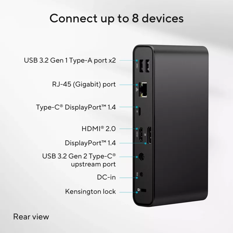 ASUS Triple Display USB-C telakka DC300 telakointi USB 3.2 Gen 2 (3.1 Gen 2) Type-C musta