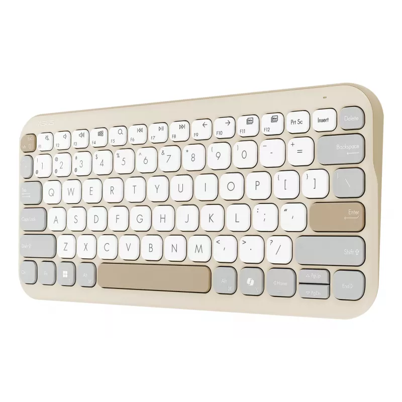Langaton Bluetooth-näppäimistö ASUS Marshmallow KW100 — US International -asettelu, Oat Milk