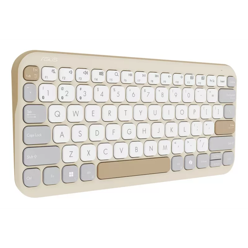 Langaton Bluetooth-näppäimistö ASUS Marshmallow KW100 — US International -asettelu, Oat Milk