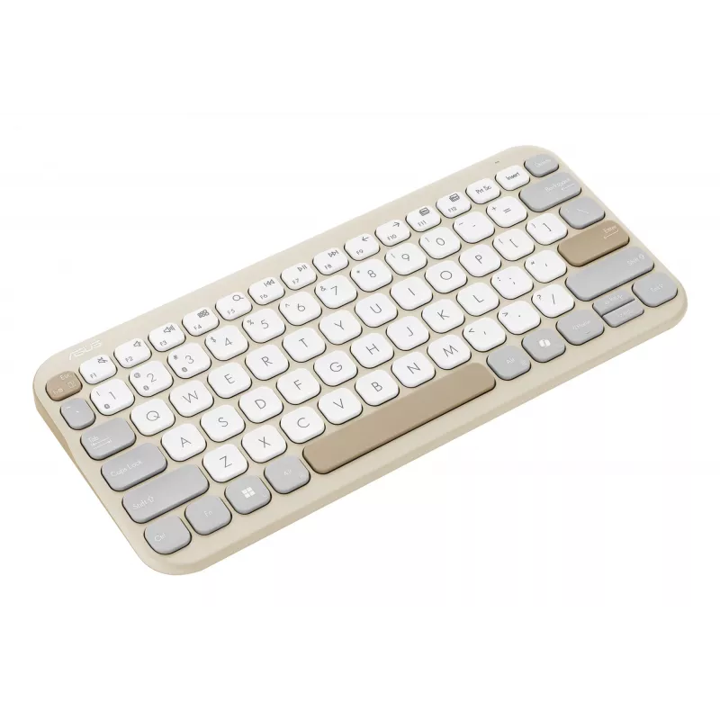Langaton Bluetooth-näppäimistö ASUS Marshmallow KW100 — US International -asettelu, Oat Milk