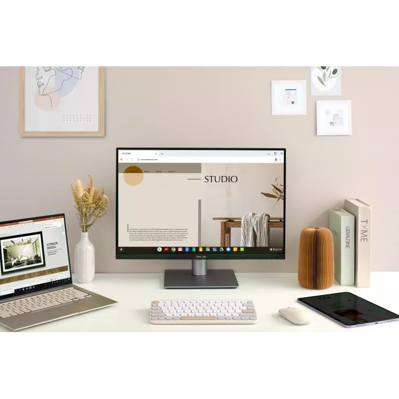 Langaton Bluetooth-näppäimistö ASUS Marshmallow KW100 — US International -asettelu, Oat Milk