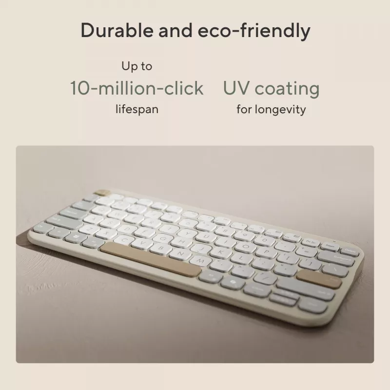 Langaton Bluetooth-näppäimistö ASUS Marshmallow KW100 — US International -asettelu, Oat Milk