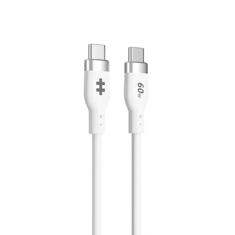 TARGUS silikoninen USB-C–USB-C 60W -latauskaapeli 1,5 m - valkoinen