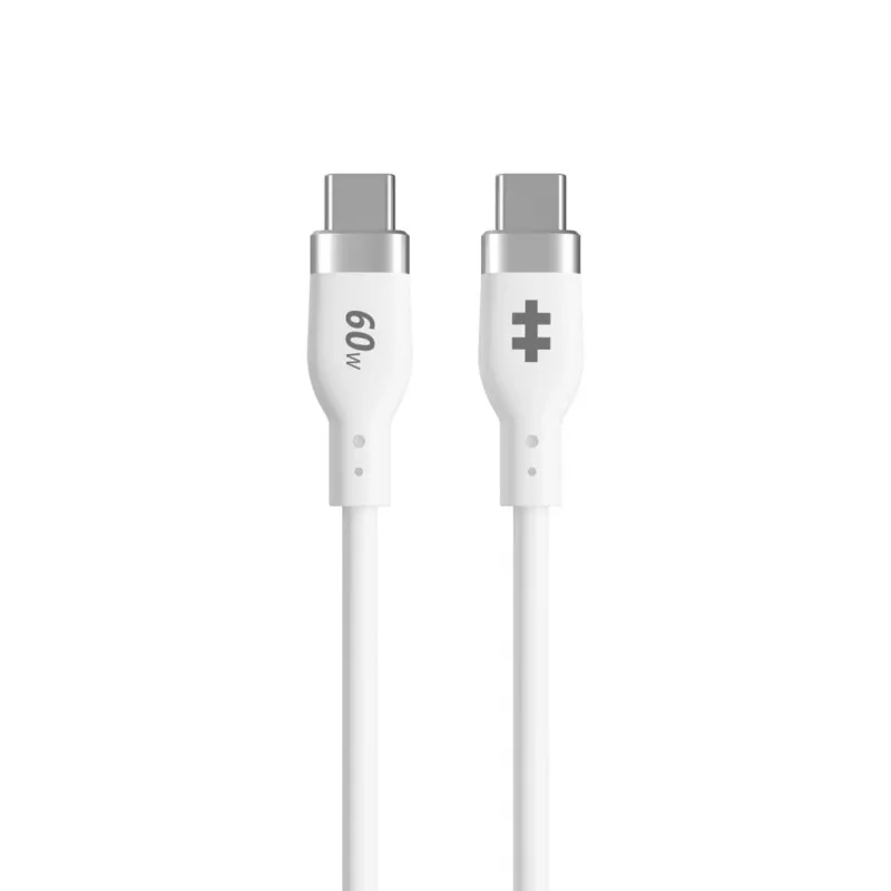 TARGUS silikoninen USB-C–USB-C 60W -latauskaapeli 1,5 m - valkoinen