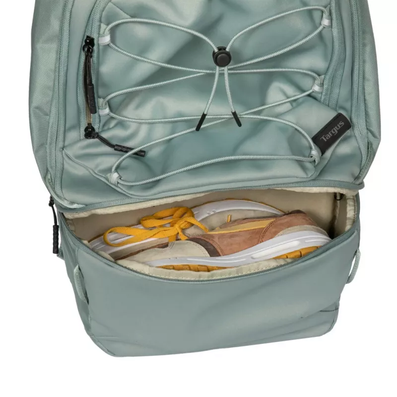 Reppu TARGUS Work+Play Flex Ecosmart TBB65905GL 15–16 tuuman kannettaville, kierrätetty polyesteri, vihreä