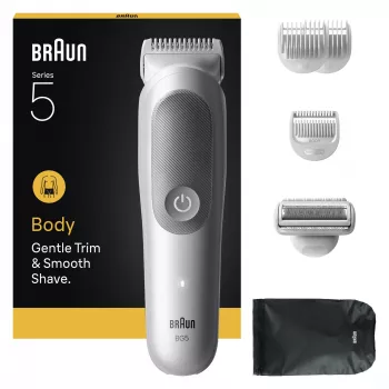 Braun Series 5 kehonkarvatrimmeri/parranajokone, vaaleanharmaa