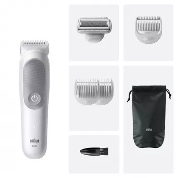 Braun Series 5 kehonkarvatrimmeri/parranajokone, vaaleanharmaa