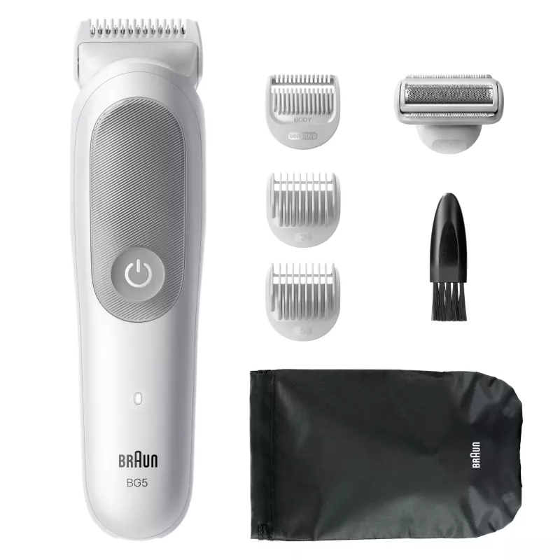 Braun Series 5 kehonkarvatrimmeri/parranajokone, vaaleanharmaa