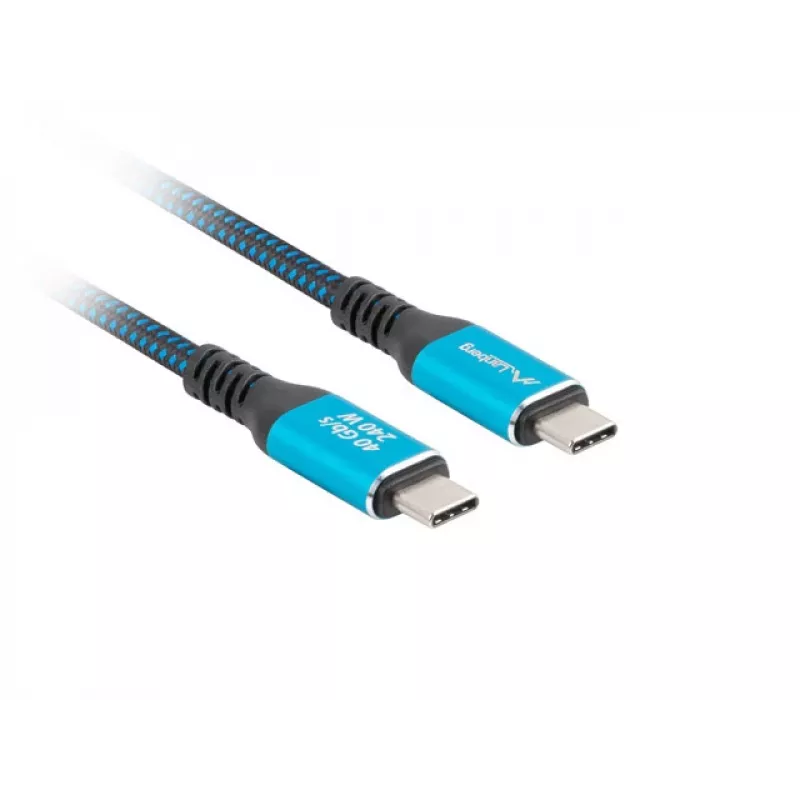 Lanberg CA-CMCM-44CU-0005-BK USB-C M/M USB4-kaapeli 0,5 m, 240 W, 8K 60 Hz