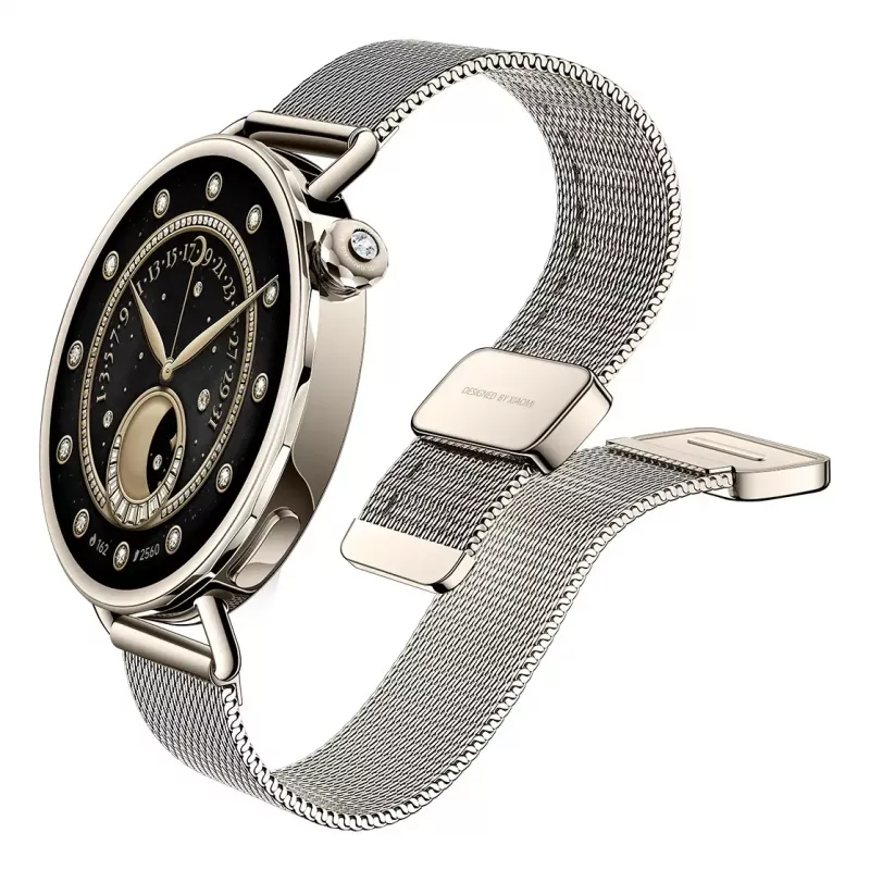 Xiaomi Watch S4 41 mm älykello, 1,32" AMOLED 466x466, GPS, NFC, 5 ATM, milanolainen ranneke, Sunset Gold
