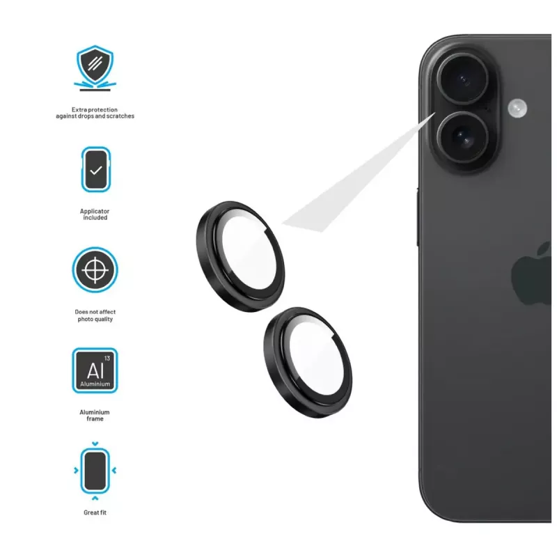 FIXED kameralasi Apple iPhone 17 — lasi musta