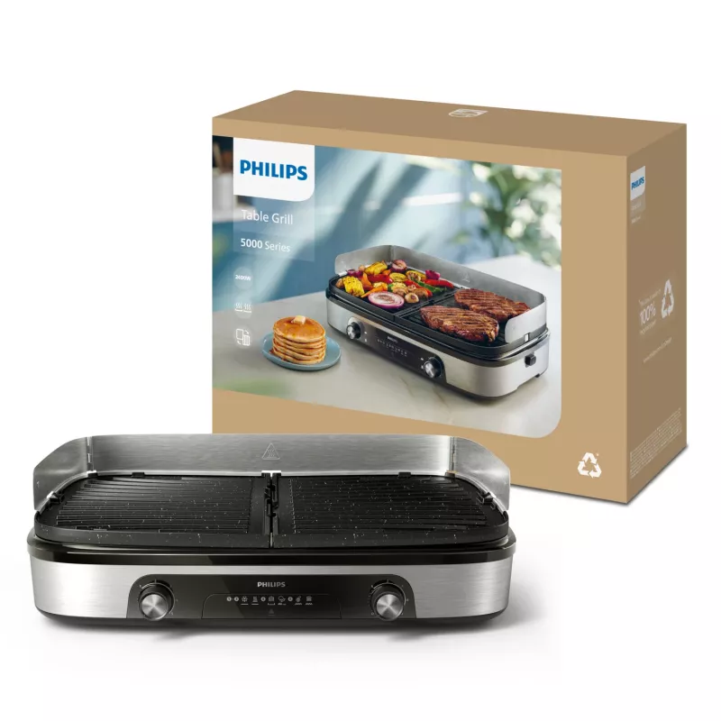 Sähköinen grillilevy Philips HD6222/90 2400 W musta ruostumaton teräs