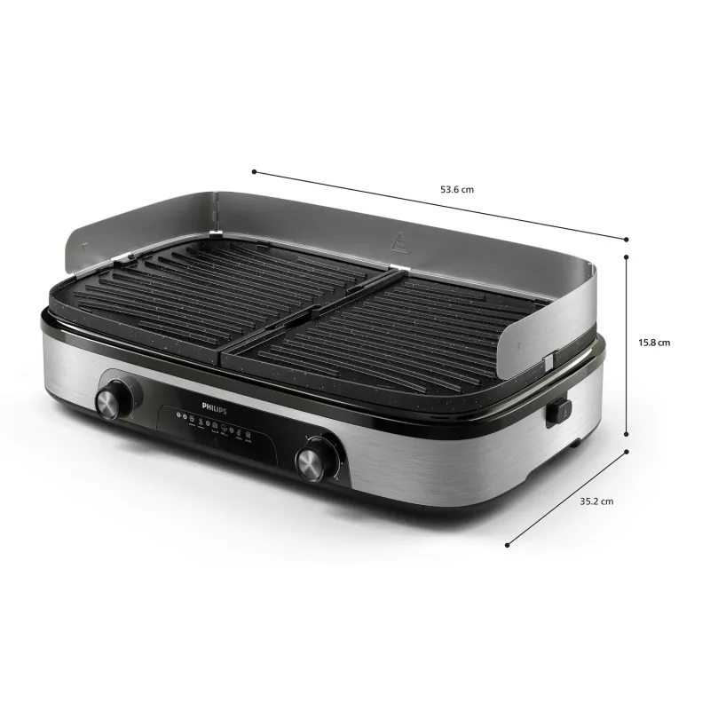 Sähköinen grillilevy Philips HD6222/90 2400 W musta ruostumaton teräs