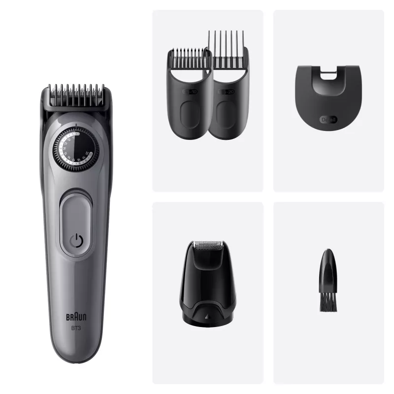 Braun BeardTrimmer 3 80789789 parranleikkuri AC/paristo 20 2 cm musta