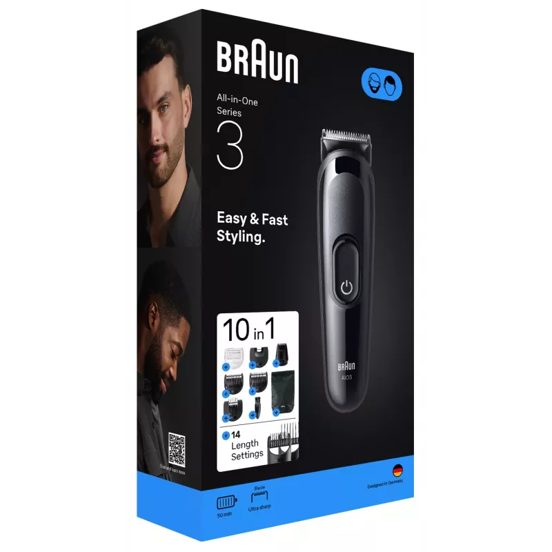 Braun AIO3560 hiustenleikkuri/trimmeri musta 14 nikkeli-metallihydridi (NiMH)