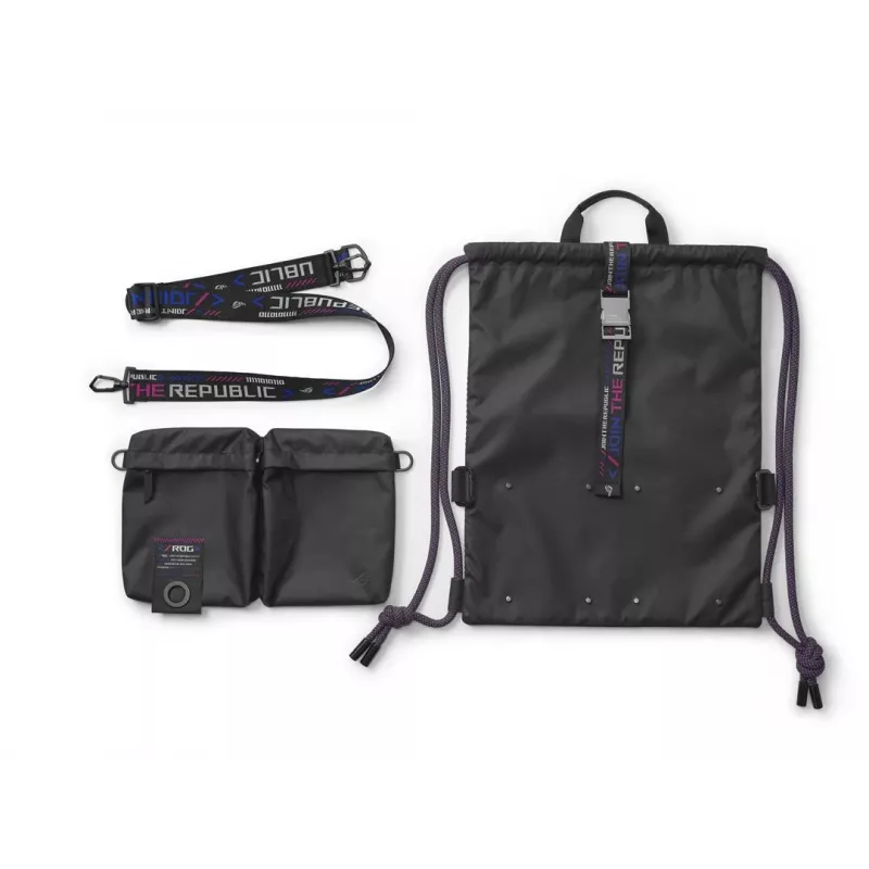 Reppu ASUS BD3700 ROG SLASH monikäyttöinen kiristysnyöripussi musta 810g