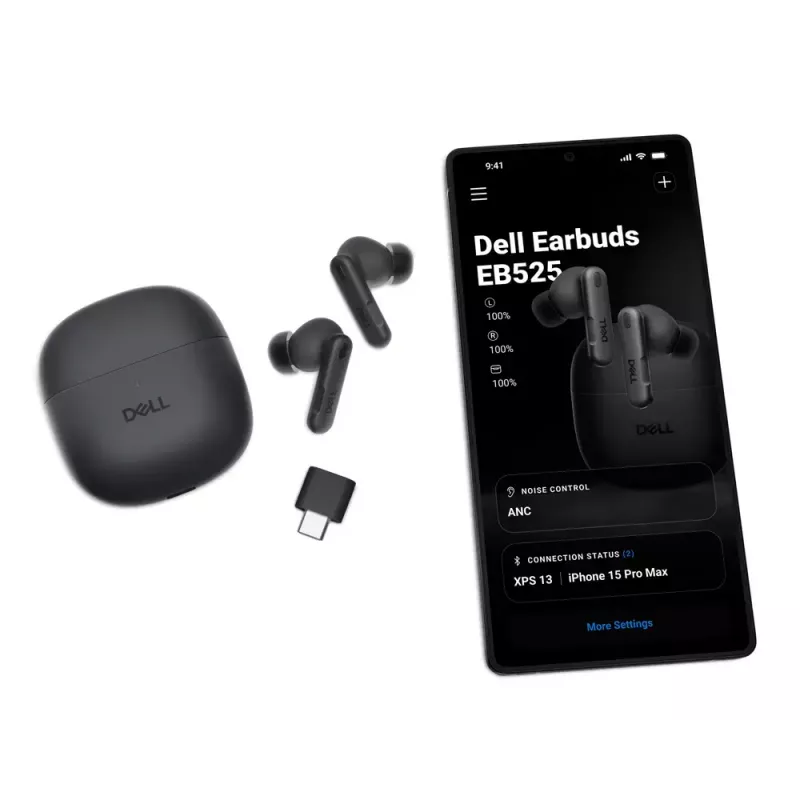 DELL EB525 kuulokkeet True Wireless Stereo (TWS) in-ear puhelut/musiikki Bluetooth musta
