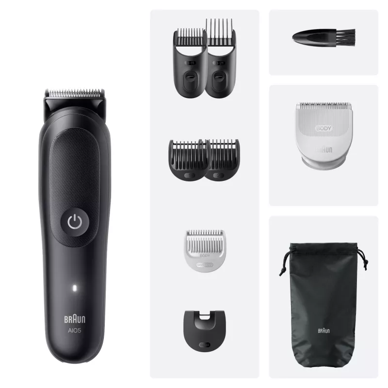 Braun Series 5 AIO5540 All-In-One Style Kit 9-in-1-hiustrimmeri, pestävä, musta