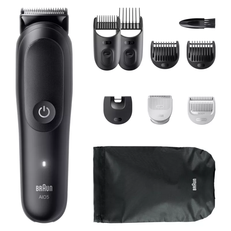 Braun Series 5 AIO5540 All-In-One Style Kit 9-in-1-hiustrimmeri, pestävä, musta