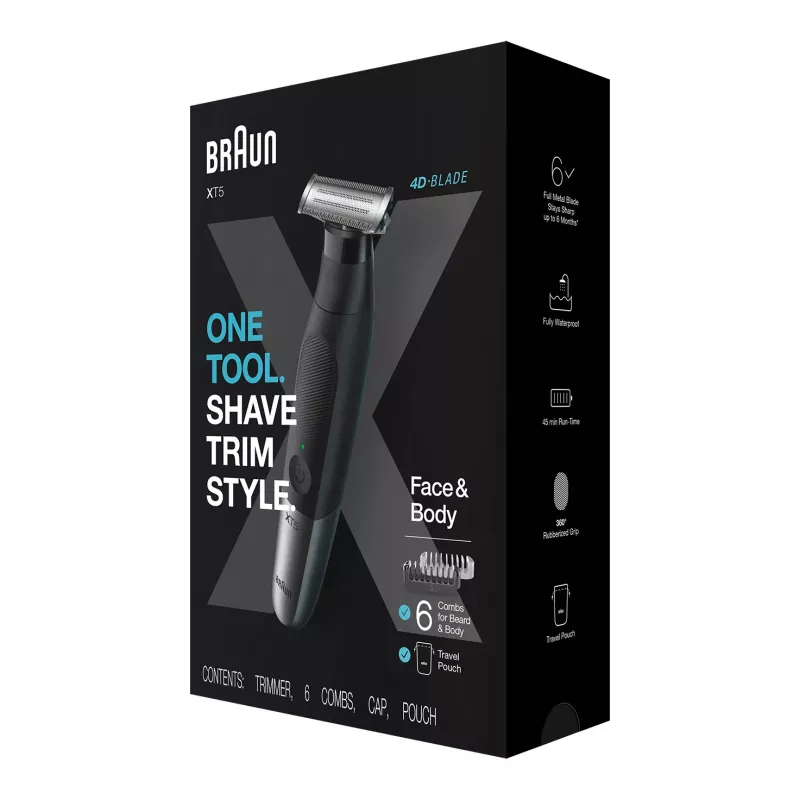 Braun Series X XT5200 -parranajokone trimmeri musta, metallinen