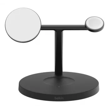 BELKIN Wireless Charging Stand - Boost Charge Pro - 3-in-1 With Qi2 15w - musta