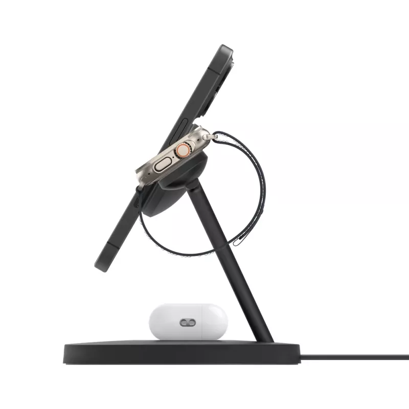 BELKIN Wireless Charging Stand - Boost Charge Pro - 3-in-1 With Qi2 15w - musta