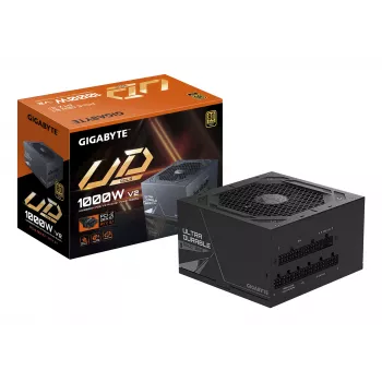 GIGABYTE UD1000GM PG5 V2 virtalähde – PCIe Gen 5.1, 80 PLUS Gold, täysmodulaarinen rakenne, 120 mm tuuletin, ATX 3.1 -yhteensopiva, EU-pistoke