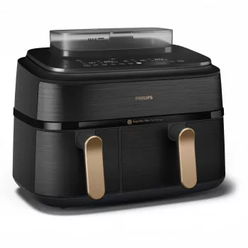 Philips 5000 Serie NA552/00 -rasvakeitin kaksinkertainen 9 l erillinen laite 2750 W kiertoilmakypsennin musta, kulta