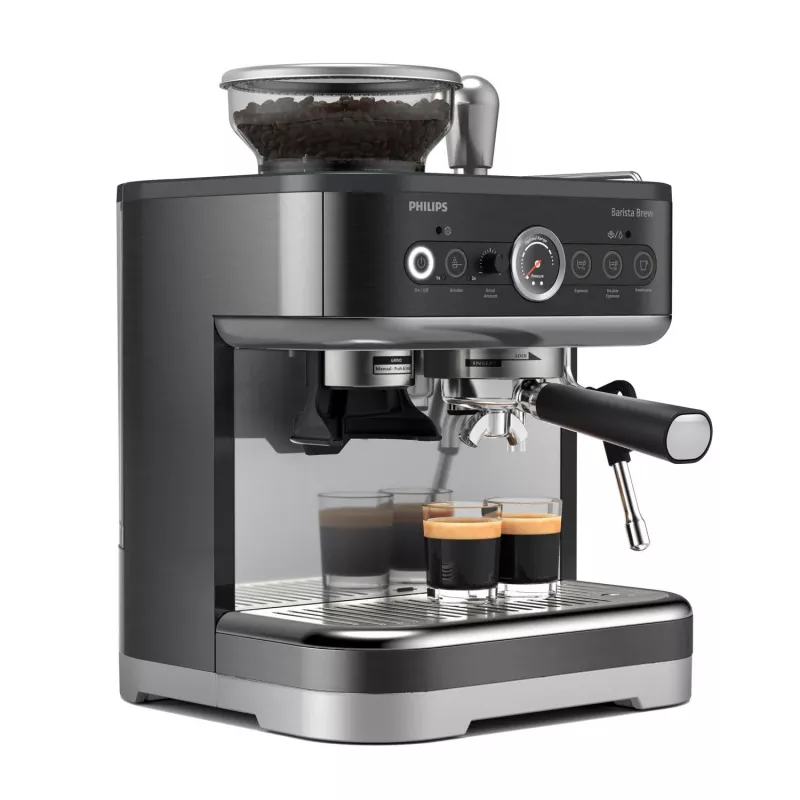 Philips Barista Brew, espressokeitin, 2,3 L, integroitu mylly, 1350 W, musta
