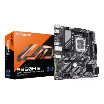 Micro-ATX-emolevy GIGABYTE B860M E — LGA 1851 Intel Core Ultralle, DDR5 jopa 8800 MHz (O.C.), 2×PCIe 4.0 M.2, 1GbE