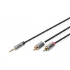 Äänisovitinkaapeli Digitus DB-510330-010-S 3,5 mm RCA:han 1 m musta