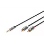 Äänisovitinkaapeli Digitus DB-510330-010-S 3,5 mm RCA:han 1 m musta