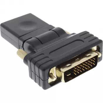 InLine HDMI–DVI-sovitin HDMI-naaras / DVI-uros joustava kullattu 4K2K