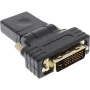 InLine HDMI–DVI-sovitin HDMI-naaras / DVI-uros joustava kullattu 4K2K