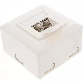 Seinäliitäntärasia InLine Cat.6 2x RJ45 vaakasuora — pinta- tai uppoasennus