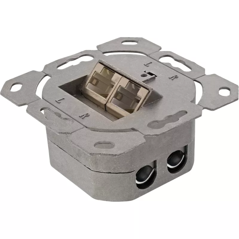Seinäliitäntärasia InLine Cat.6 2x RJ45 vaakasuora — pinta- tai uppoasennus