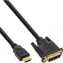 InLine HDMI - DVI -kaapeli uros / 18+1 uros kullattu 1,5m
