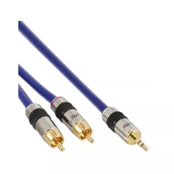 InLine audiokaapeli Premium 2x RCA-uros / 3,5 mm plugi kullattu 2 m