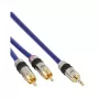 InLine audiokaapeli Premium 2x RCA-uros / 3,5 mm plugi kullattu 2 m