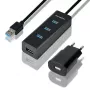 Axagon HUE-S2BP 4x USB 3.0 LATAUSKESKITIN 1,2 m kaapelilla sis. virtalähteen